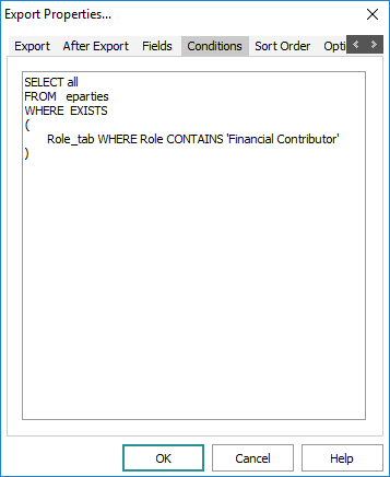 Export Properties